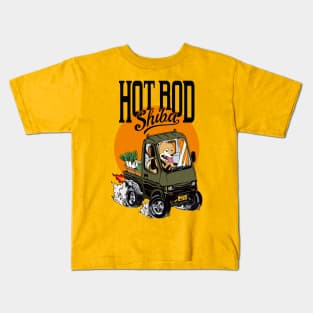 Hot rod Shiba (military khaki) Kids T-Shirt